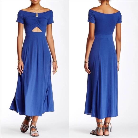 Free People Dance With Me Midi Dress in Cobalt Size Small‎ - Picture 1 of 13